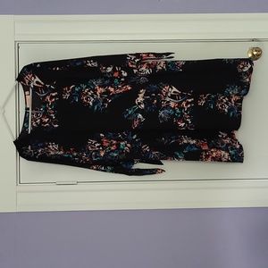 Women's Evri floral watercolor black dress size 2X